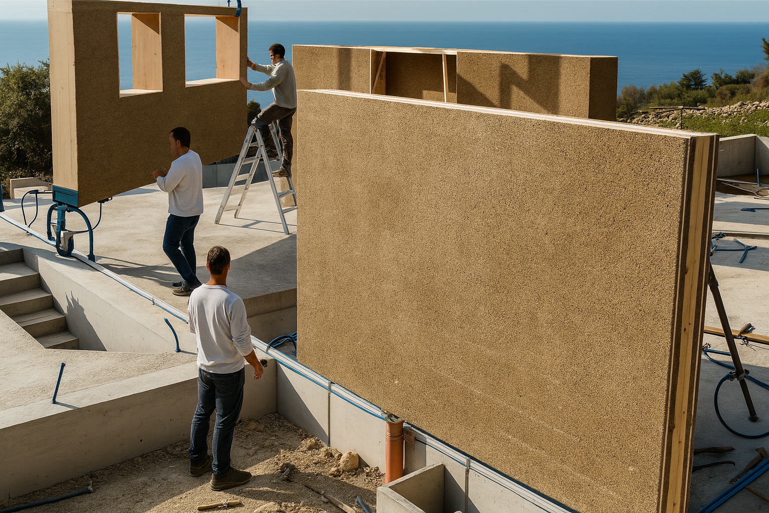 Miscanthus construction blocks
