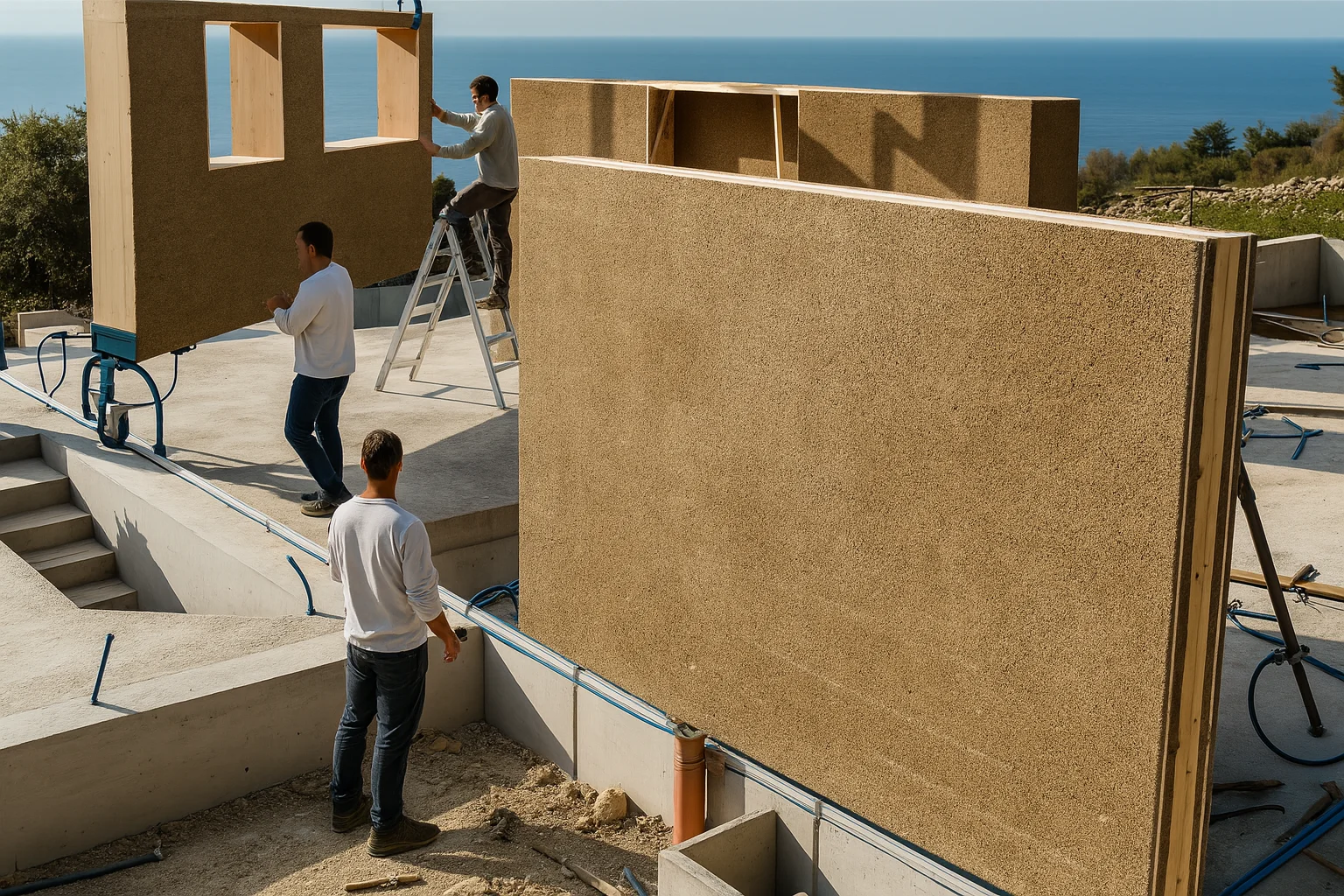 Miscanthus construction blocks